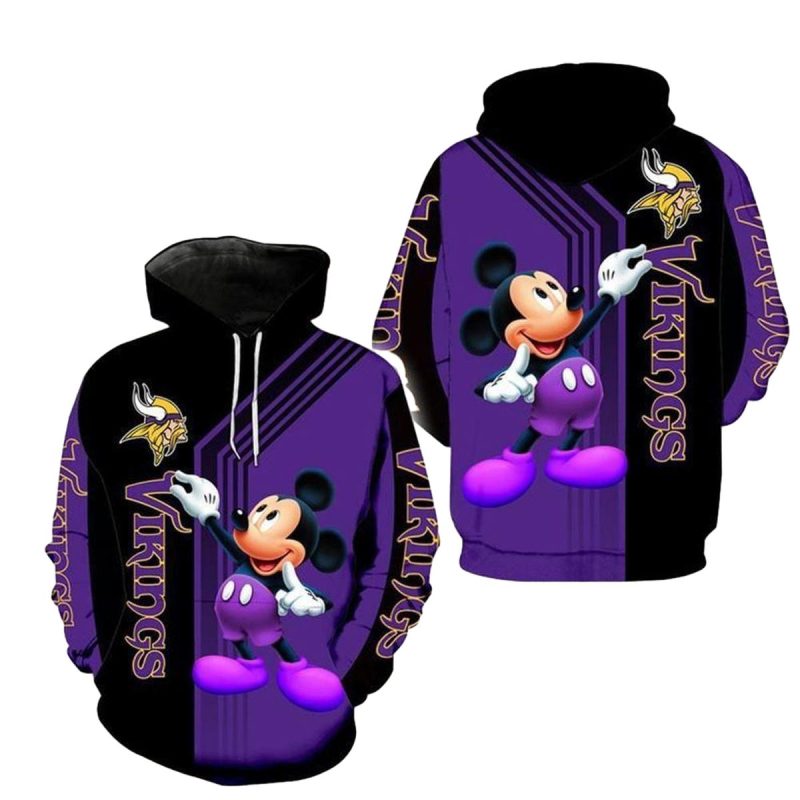 Disney Mickey Mouse Minnesota Vikings Aop Hoodie 1