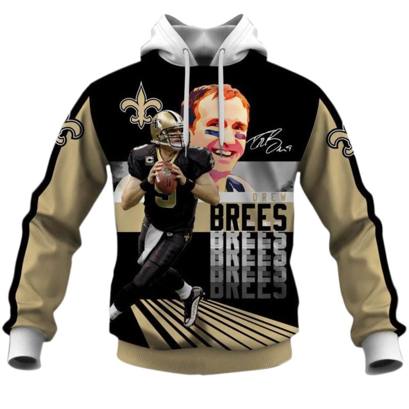Drew Brees Legend New Orleans Saints Aop Hoodie 1