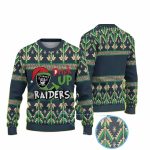 Drink Up Raiders Santa Hat And Las Vegas Raiders Ugly Sweater