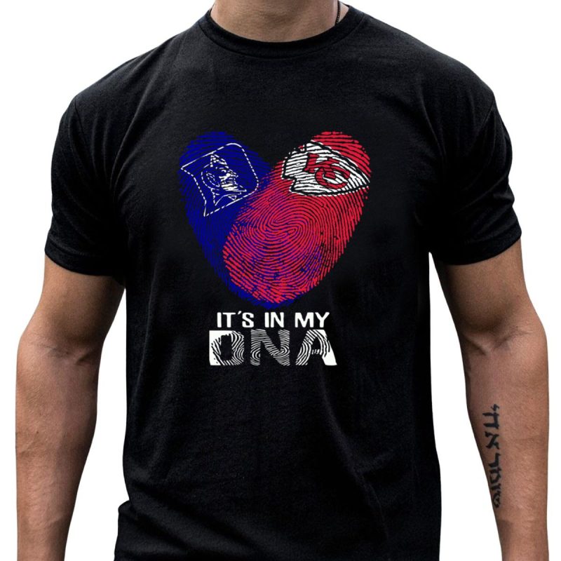 Duke Blue Devils Chiefs Kc Fingerprint Its In My Dna T Shirt T Shirt 1 1