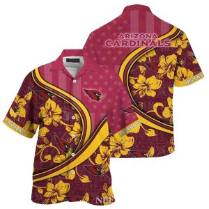 Dynamic Play Arizona Cardinals Hawaiian Shirt Golden Hibiscus Twist