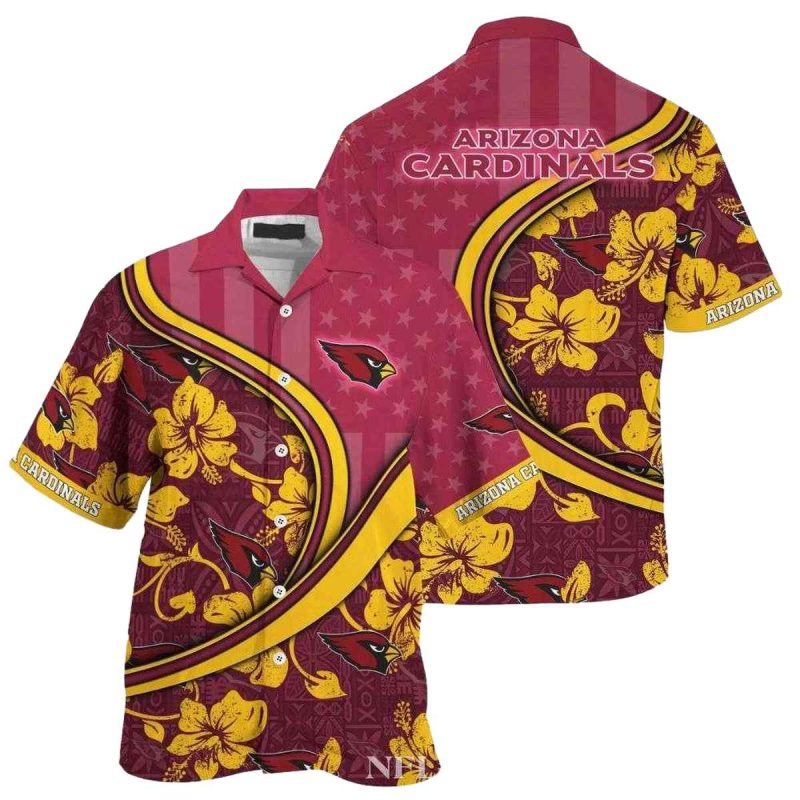 Dynamic Play Arizona Cardinals Hawaiian Shirt Golden Hibiscus Twist 1