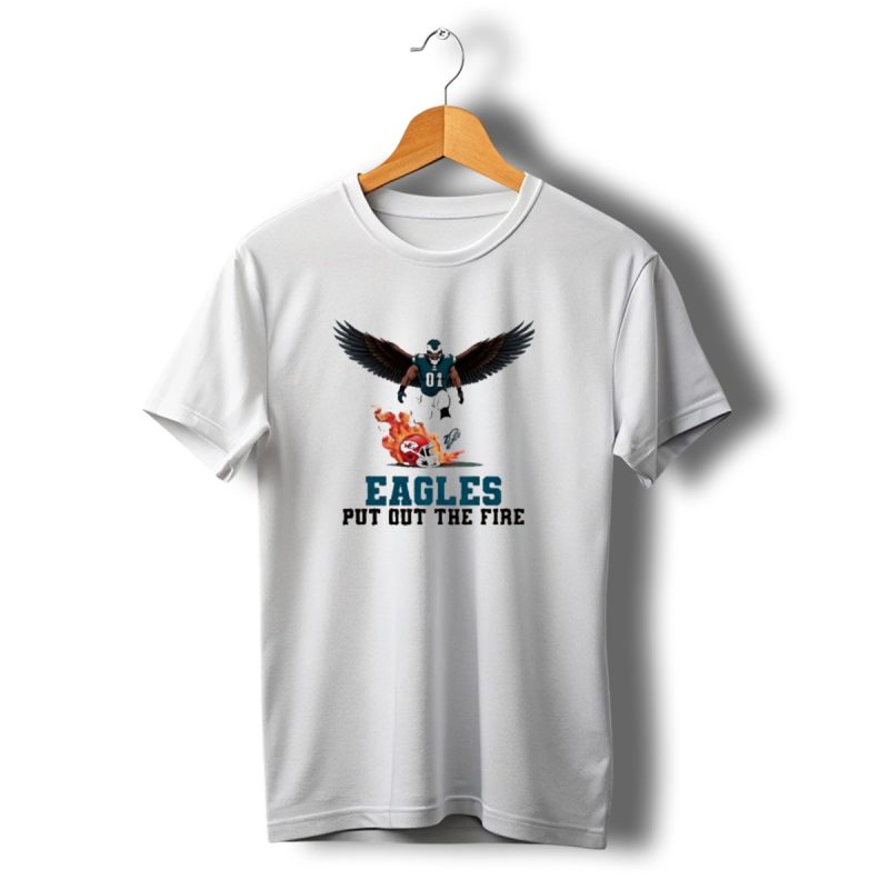 Eagles 01 Player Crushes Flaming Helmet T Shirt T Shirt 1 1