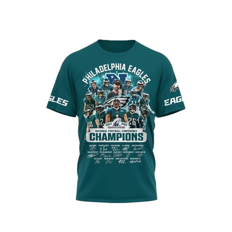 Eagles 2024 2025 Nfc Champions Aop T Shirt