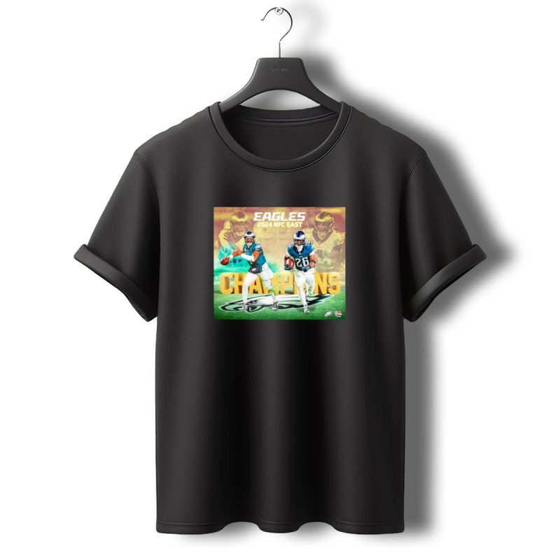 Eagles 2024 Nfc East Champions Saquon Barkley Jalen Hurts Football T Shirt T Shirt 0 1