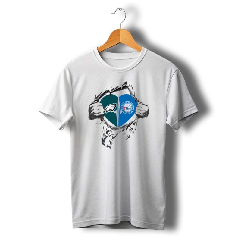Eagles 76Ers Philadelphia Heart T Shirt T Shirt 1 1