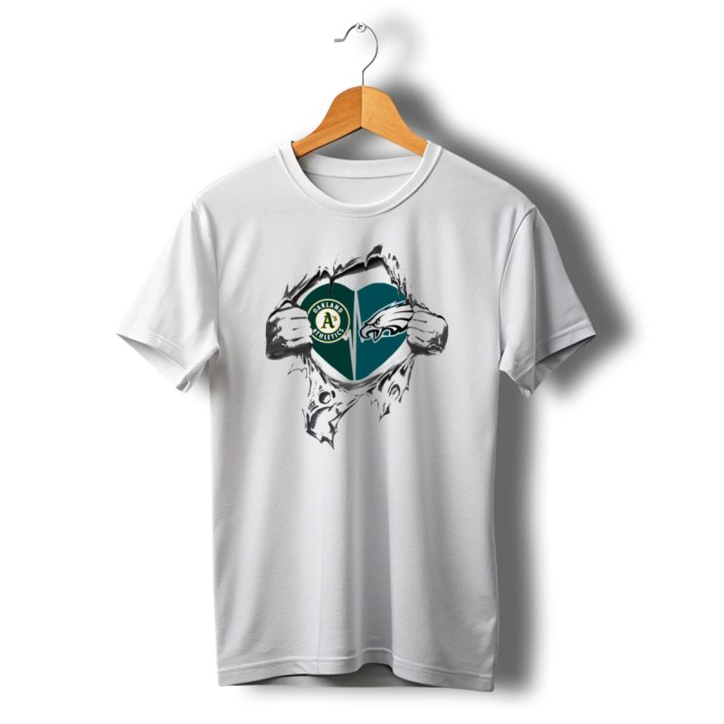 Eagles Athletics Oakland Athletics Heart Beat T Shirt T Shirt 1 1