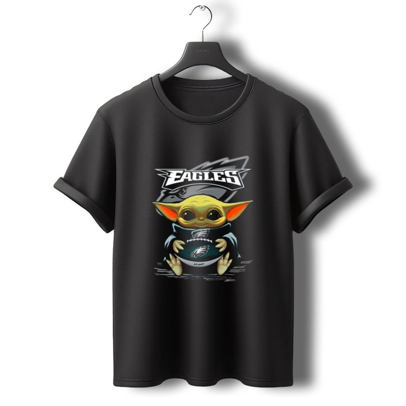Eagles Baby Yoda Holding Philadelphia Football T Shirt T Shirt 0 1