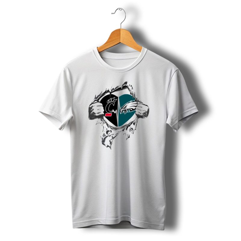 Eagles Bearcats Heartbeat Symbol With Teams United In Love T Shirt T Shirt 1 1
