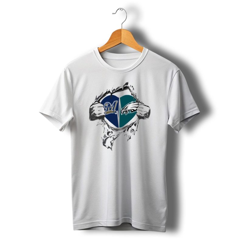 Eagles Brewers Heart Philadelphia Milwaukee Loyalty T Shirt T Shirt 1 1