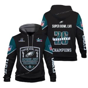 Eagles Champions Sanders 26 Philadelphia Eagles Champion 2023 All Over Print Hoodie