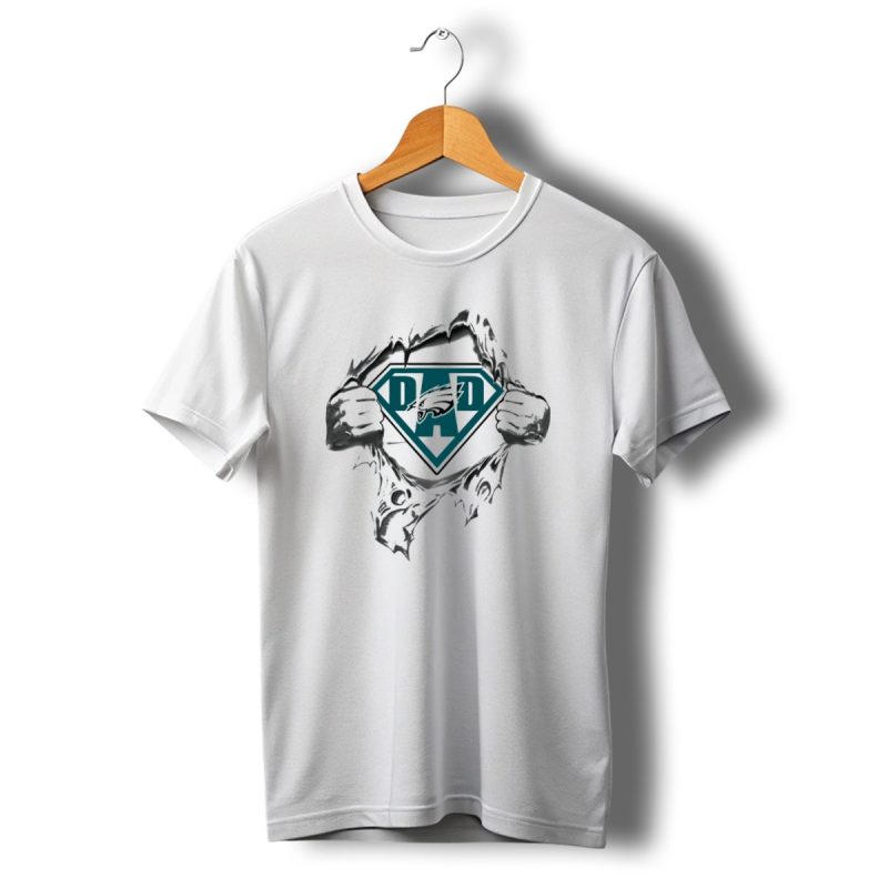 Eagles Dad Super Logo With Shield And Hands T Shirt T Shirt 1 1