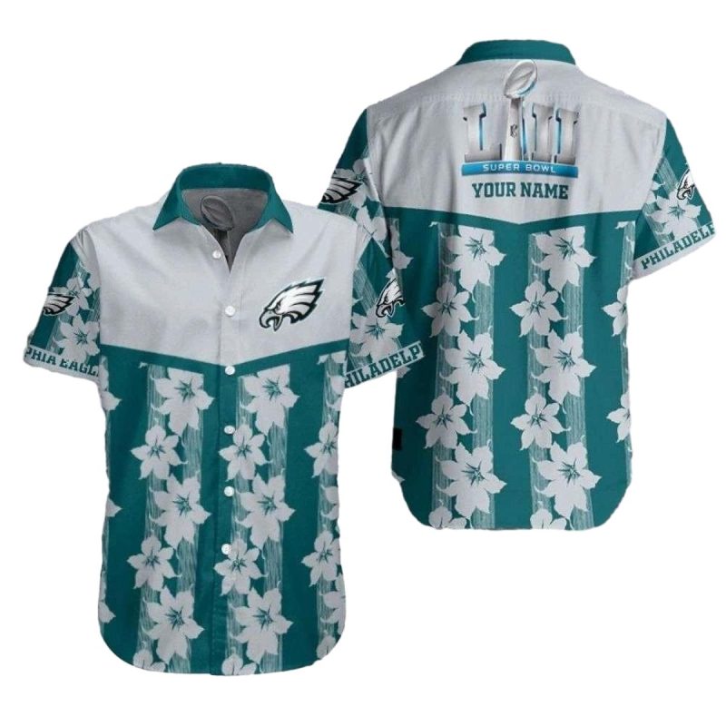 Eagles Floral Touchdown Tropical Hawaiian Shirt Customizable 1