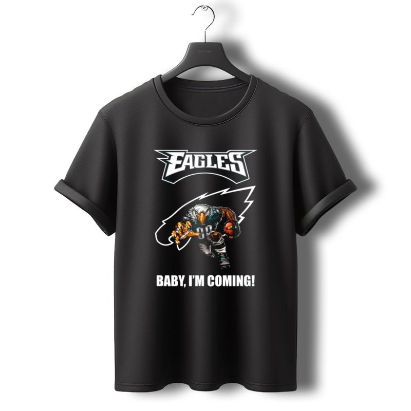 Eagles Football Eagle Mascot Charging Forward With Ball T Shirt T Shirt 0 1