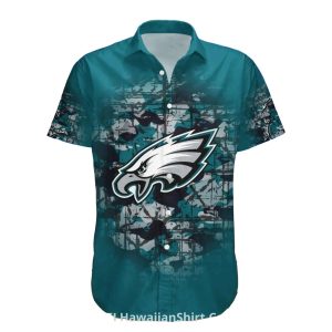 Philadelphia Eagles Camouflage And Logo Beach Style Hawaiian Shirt