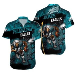 Personalized Philadelphia Eagles Warrior Eagle Mascot Football Hawaiian Shirt