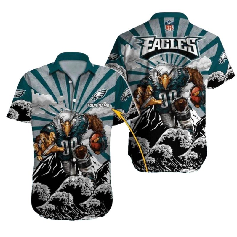 Eagles Hawaiian Shirt Rising Sun And Mountain Football 1 3 1024X1024 1