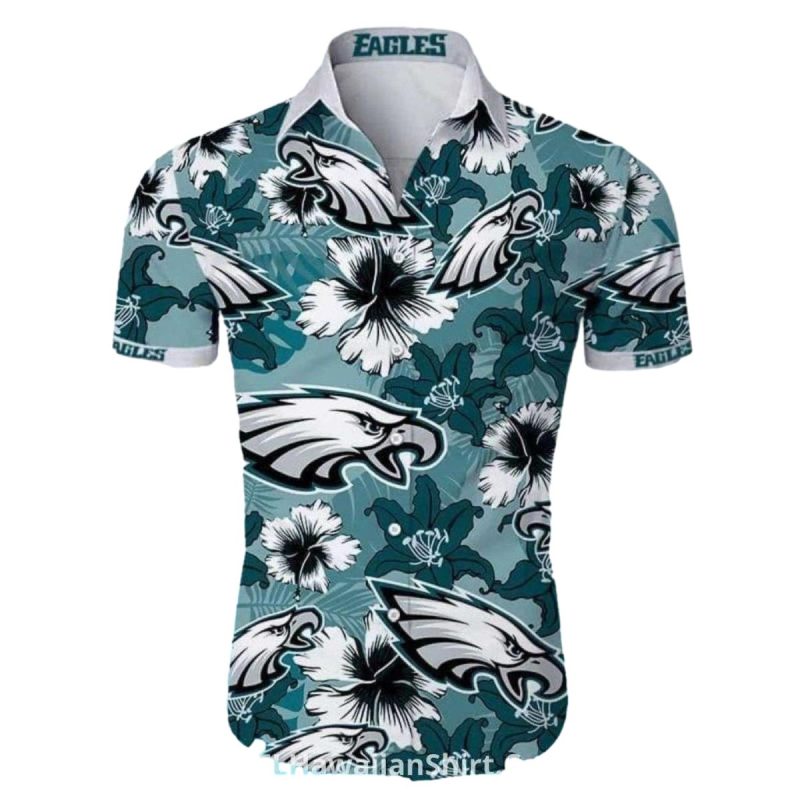 Eagles Hawaiian Shirt Tropical Hibiscus Floral Print 1 3 1024X1024 1