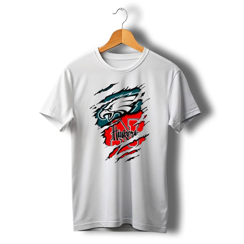 Eagles Huskers Logo Crossover T Shirt T Shirt 1 1