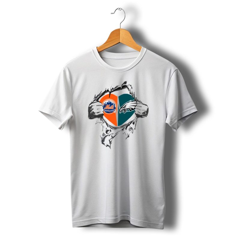 Eagles Mets Heart Logo Fan Passion T Shirt T Shirt 1 1