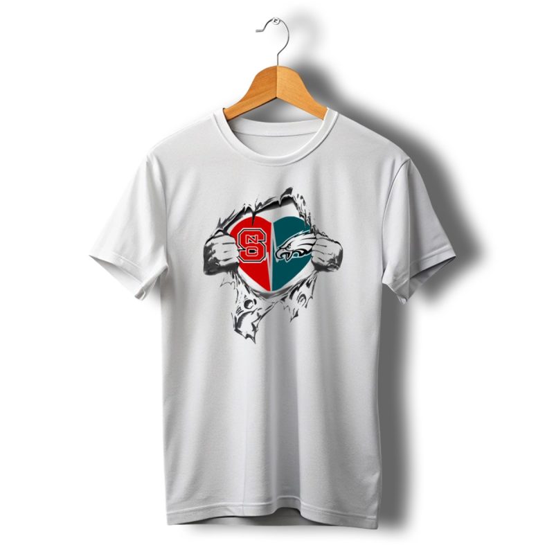 Eagles Nc State Heart Split T Shirt T Shirt 1 1