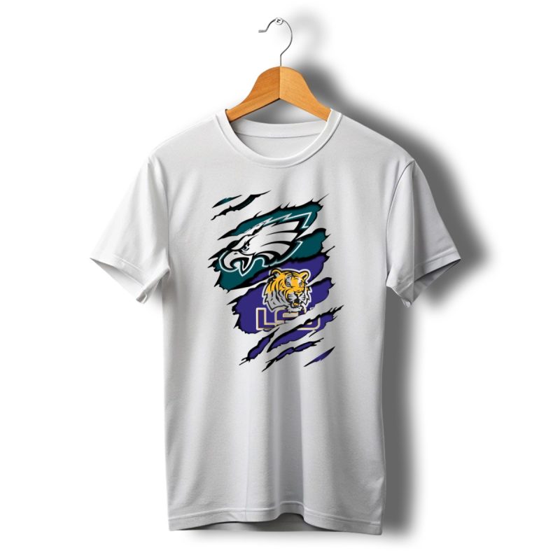 Eagles Philadelphia Tigers Lsu Collaboration T Shirt T Shirt 1 1