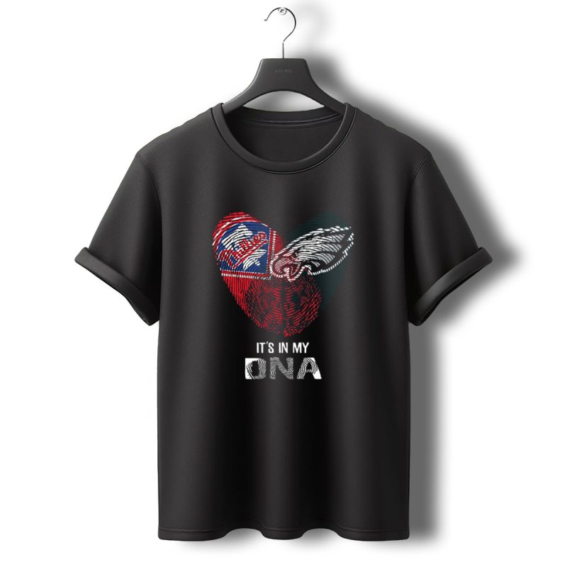Eagles Phillies Heart Shaped Fingerprint Its In My Dna T Shirt T Shirt 0 1