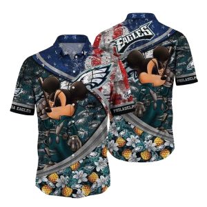 Personalized Eagles Pineapple Paradise Mickey Hawaiian Shirt