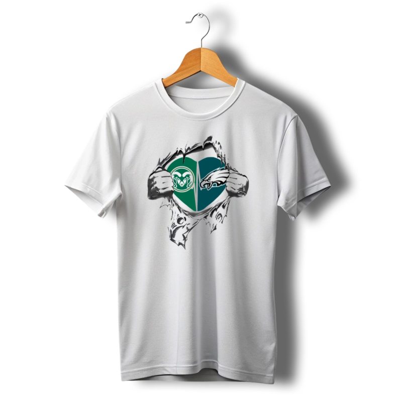 Eagles Rams Heartbeat Passion Football Fan T Shirt T Shirt 1 1