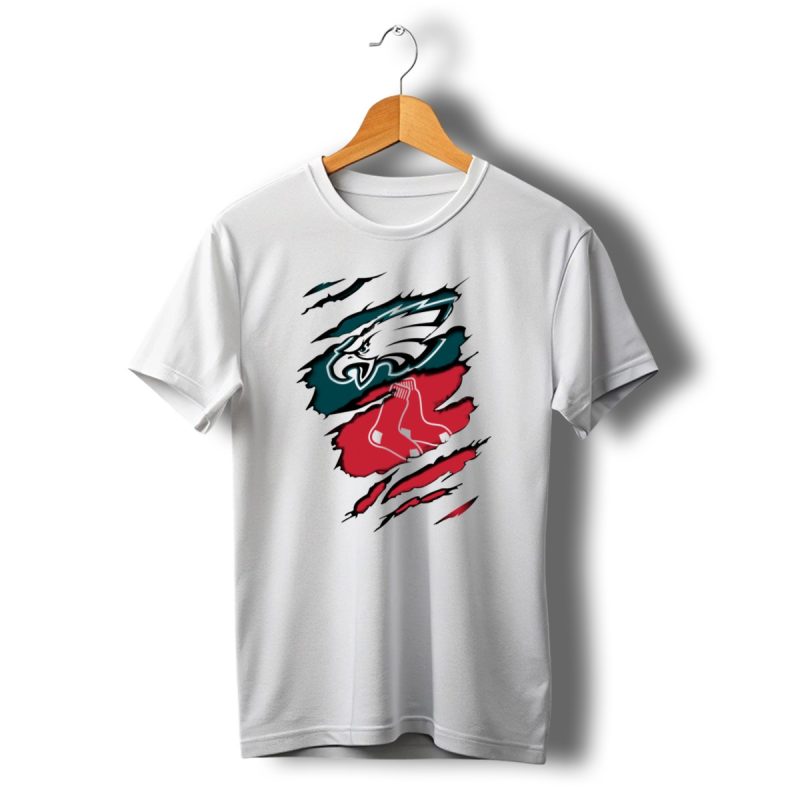 Eagles Redsox Logo Fusion T Shirt T Shirt 1 1