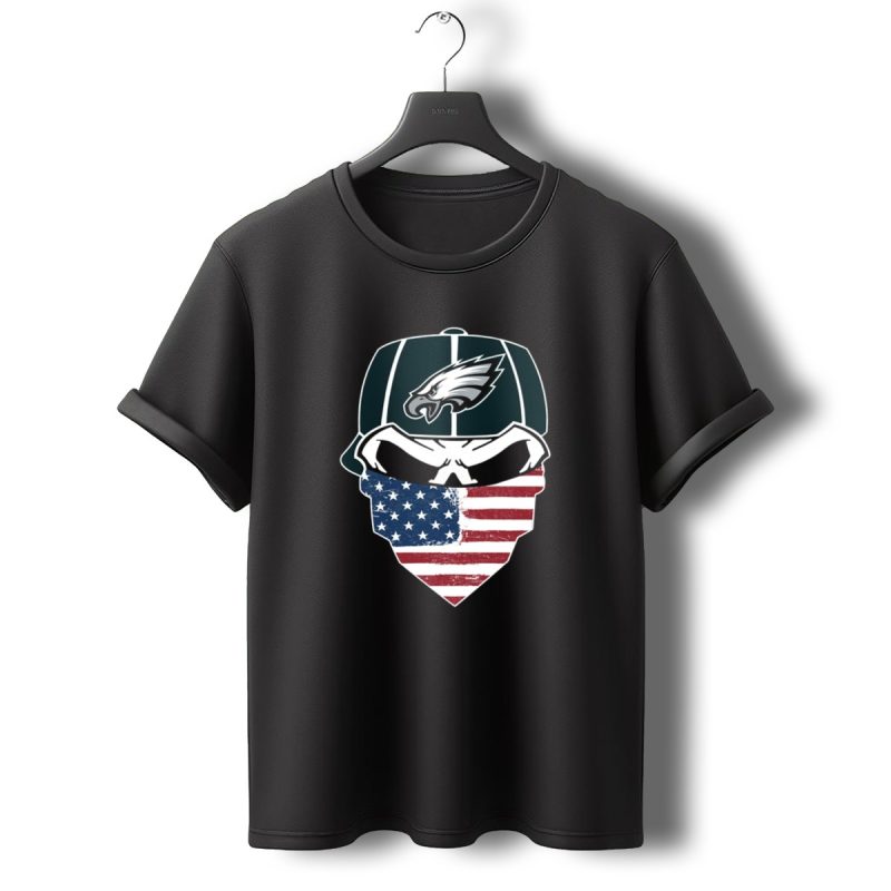 Eagles Skull American Flag Bandana T Shirt T Shirt 0 1