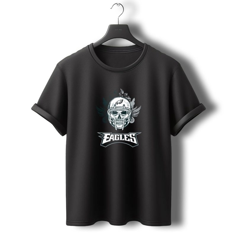 Eagles Skull Helmet With Wings T Shirt T Shirt 0 1