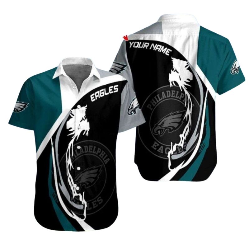 Eagles Soaring Spirit Black And White Hawaiian Shirt 1