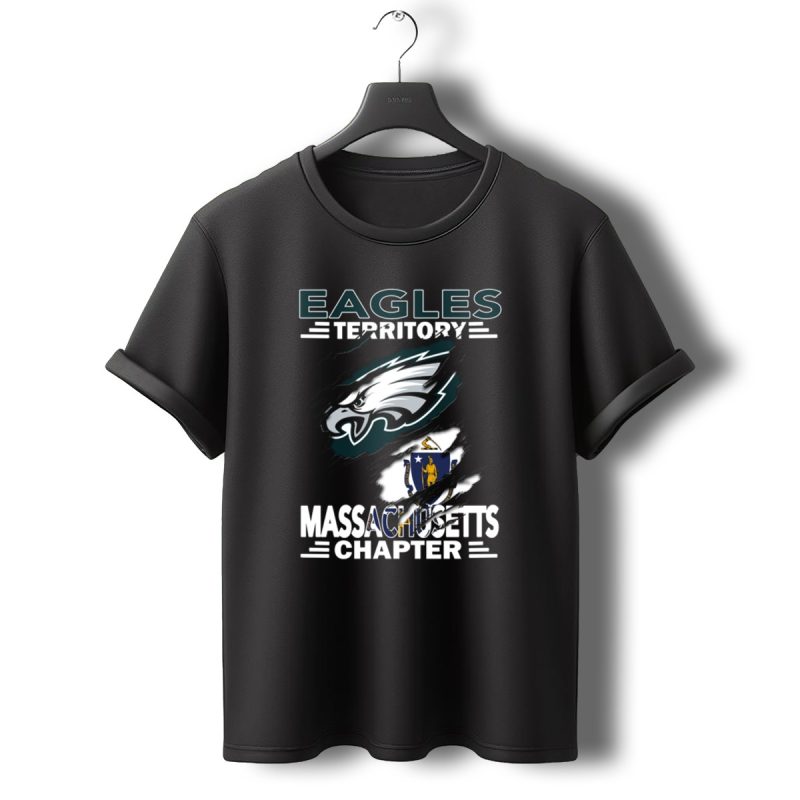 Eagles Territory Massachusetts Chapter Logo With State Flag Integration T Shirt T Shirt 0 1