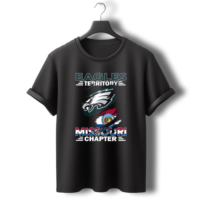 Eagles Territory Missouri Chapter Flag And Eagle Head T Shirt T Shirt 0 1