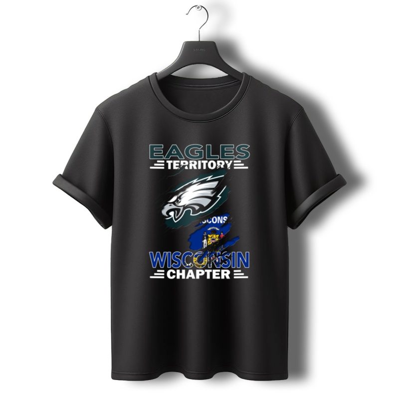 Eagles Territory Wisconsin Chapter Logo Design With State Flag And Team Emblem Elements T Shirt T Shirt 0 1