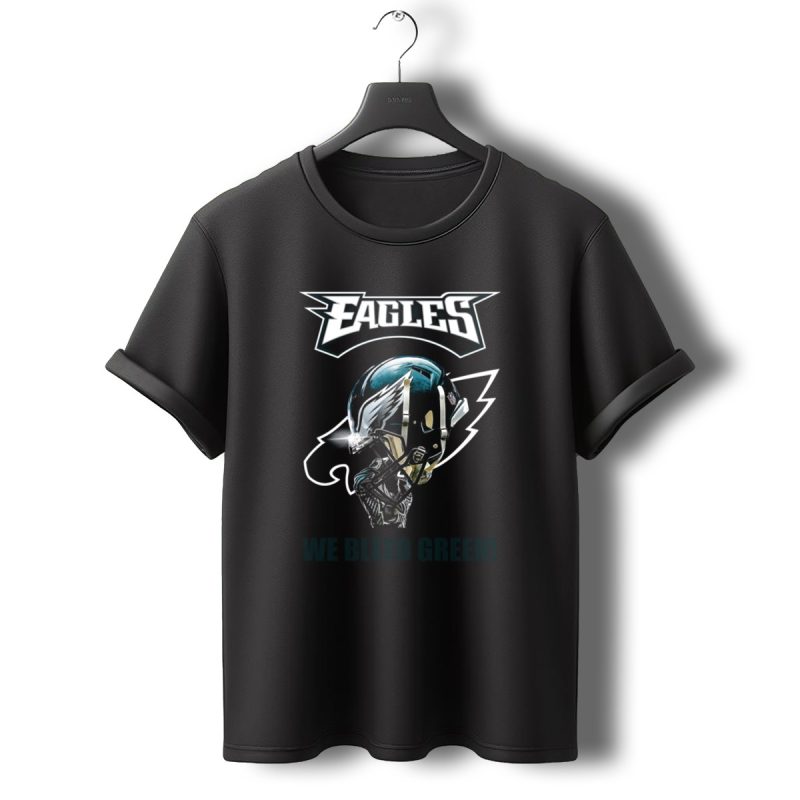 Eagles We Bleed Green Helmet T Shirt T Shirt 0 1