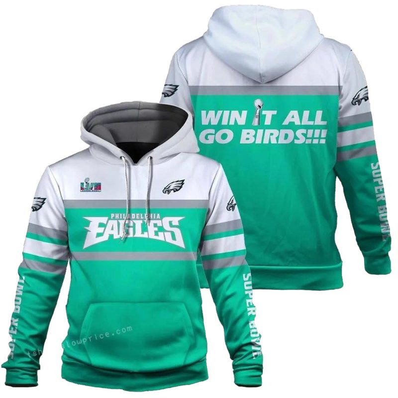 Eagles Win It All Go Birds Philadelphia Eagles Super Bowl Champion 2023 3D Hoodie For Men 1