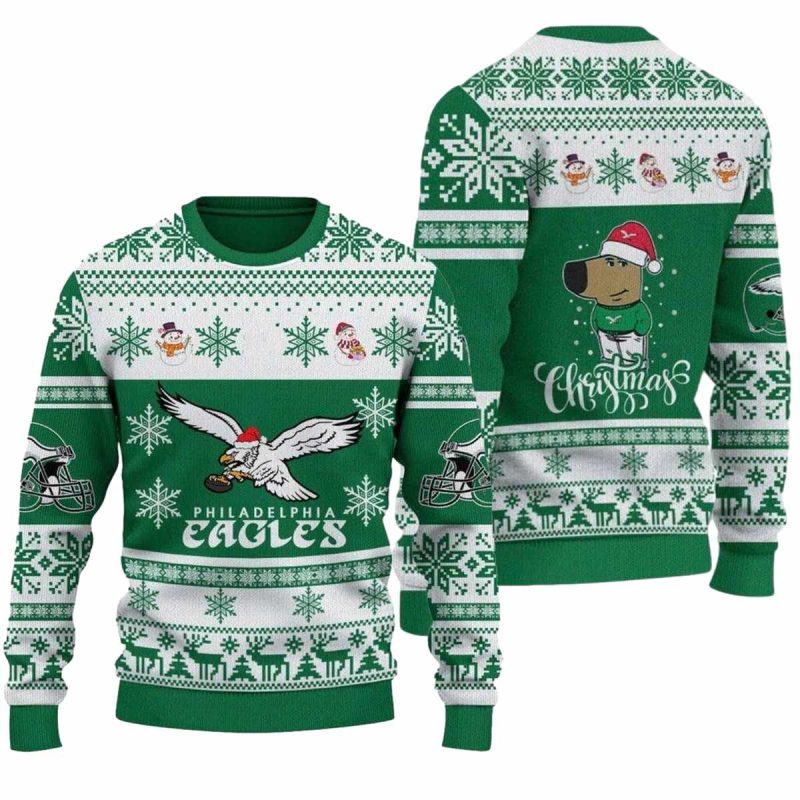 Eagles Chill Guy Christmas Ugly Sweater 2