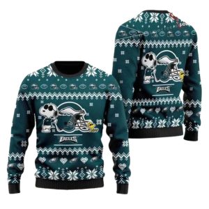 Eagles Football Cute The Snoopy Show Football Helmet Ugly Sweater