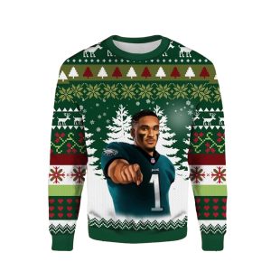 Eagles Quarterback Jalen Hurts 1 Ugly Sweater