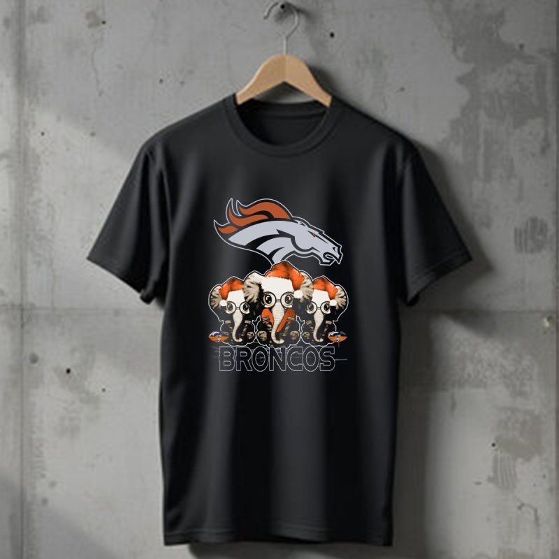 Elephan Christmas Denver Broncos Santa Hats Sporting Team Spirit T Shirt 1 T Shirt 1