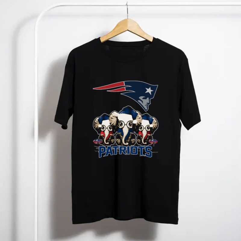 Elephan Xmas New England Patriots Cute Patriots Elephants T Shirt T Shirt 1
