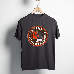 Elvis Presley Cleveland Browns Football Quarterback T-Shirt