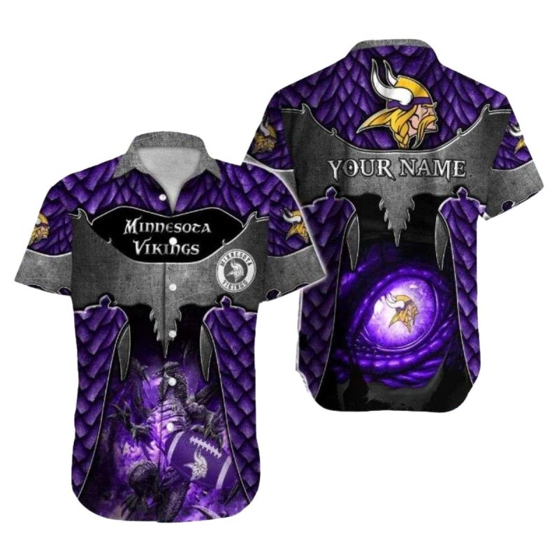Enchanted Vikings Forest Moonlight Dragon Graphic Hawaiian Shirt 1