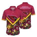 Endzone Bloom Maroon NFL Cardinals Flowery Hawaiian Shirt
