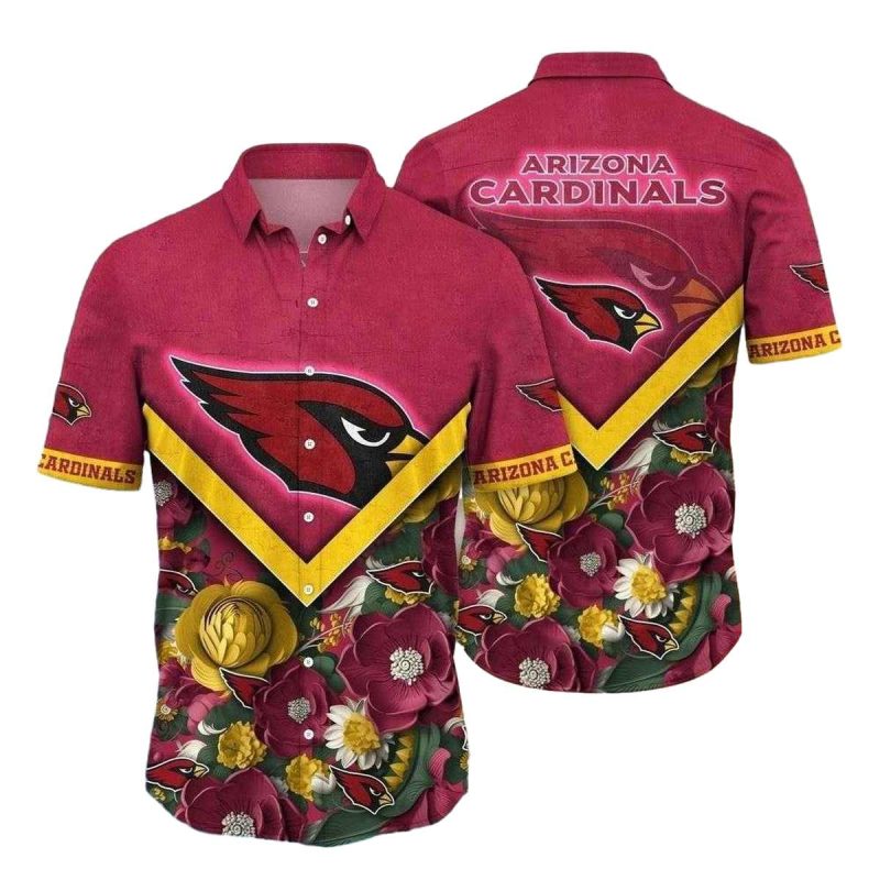 Endzone Bloom Maroon Nfl Cardinals Flowery Hawaiian Shirt 1