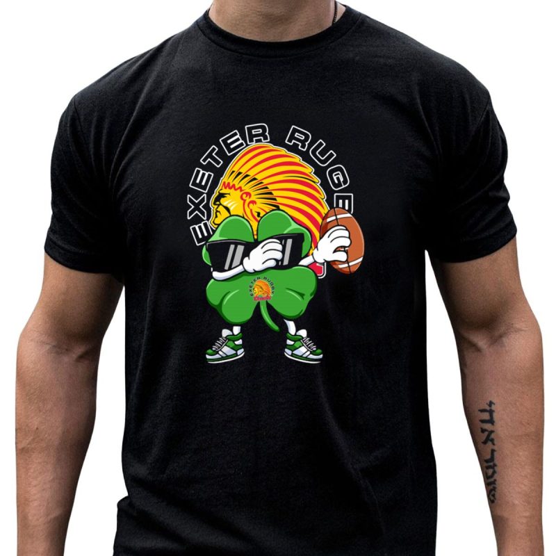 Exeter Rugger Chiefs Shamrock With Sunglasses And Rugby Ball T Shirt T Shirt 1 1