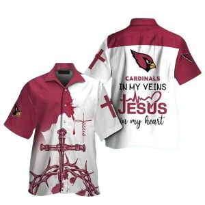 Faithful Flock Cardinals Cross Hawaiian Shirt