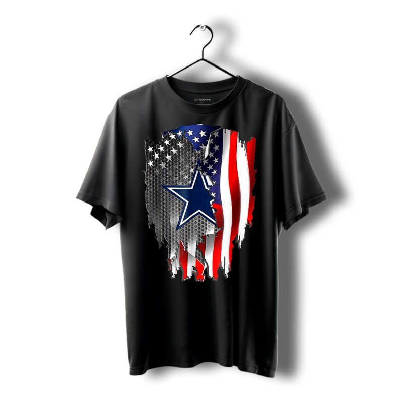 Fathers Day Cowboy Flag Football Dallas Fans Usa Shirt T Shirt 1